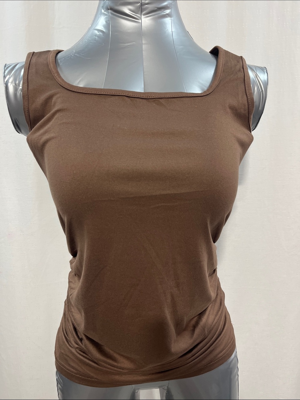 Set of 2 Women's Sleeveless Scoop Neck Tank Top - Brown & White casual work 1246